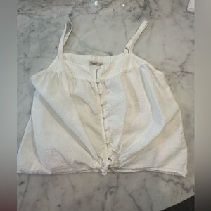 Faherty White Textured Button-Front Tank Top – XS